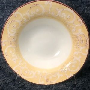 World Market Pasta Serving Bowl gold beige swirl